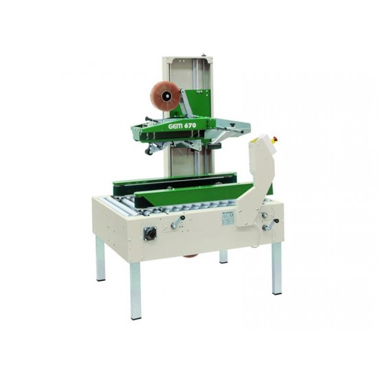 GEM 670 - półautomatyczna maszyna do zaklejania kartonów do taśm 2 cal i 3 cal GEM 670 - półautomatyczna maszyna do zaklejania kartonów do taśm 2 cal i 3 cal
